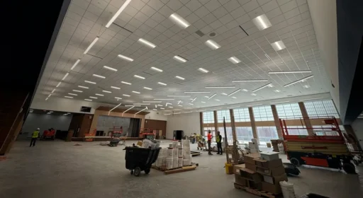 Large commercial interior lighting installation